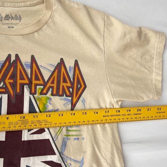 Def Leppard Hysteria Boxy Fit Crop Shortsleeve T-Shirt Graphic Tee Cream Women M - Picture 7 of 10
